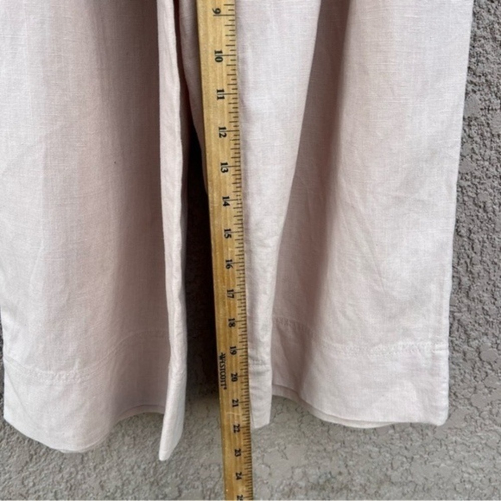 J Crew Linen Blend Wide‎ Leg Jumpsuit Women Neutral Minimalist Quiet Luxury - Picture 13 of 15